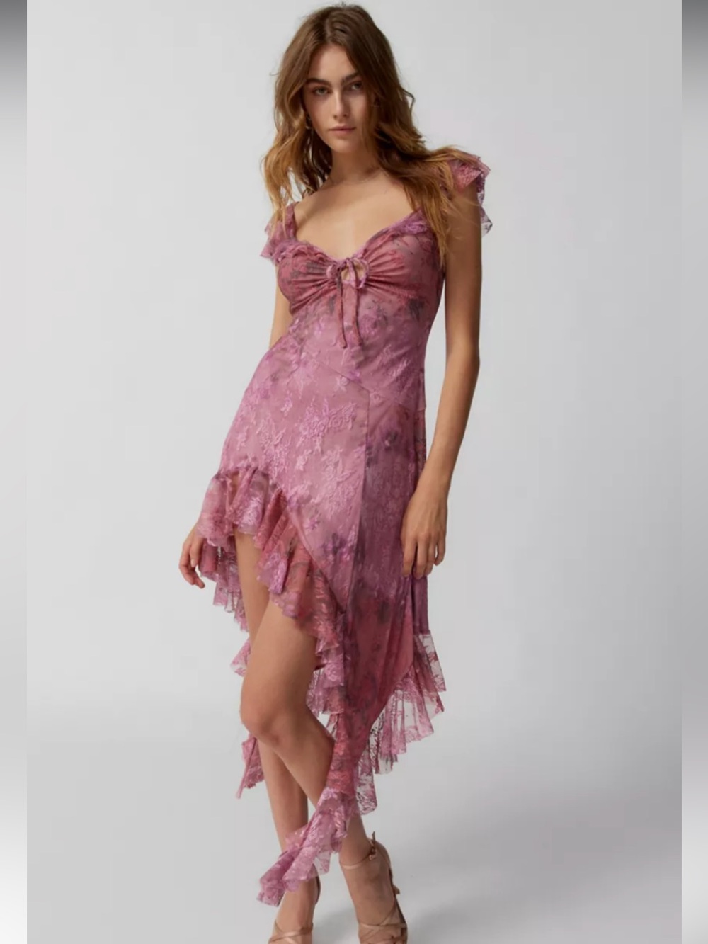 Urban Outfitters Hyacinth Lace Spliced Midi Dress Fairycore Whimsigoth Dress